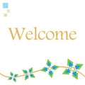 Welcome Green Blue Floral Wave