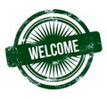 welcome - green grunge stamp