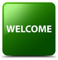 Welcome green square button