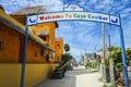 Welcome Greeting Sign Caye Caulker City Road Caribbean Travel Destination Belize Central America