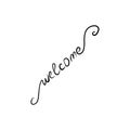 `welcome` hand draw lettering, vector illustration, design