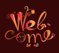 Welcome - hand drawn lettering. Royalty Free Stock Photo