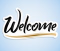 Welcome - Hand lettering vector illustration banner Royalty Free Stock Photo