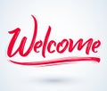 Welcome - Hand lettering vector illustration banner Royalty Free Stock Photo