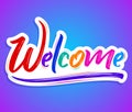 Welcome - Hand lettering vector illustration banner Royalty Free Stock Photo