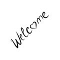 `welcome` hand lettering, vector illustration isolated on white background Royalty Free Stock Photo