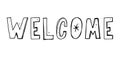 'welcome' hand lettering, vector text phrase black Royalty Free Stock Photo