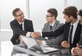 Welcome handshake business partners at a meeting in the office Royalty Free Stock Photo