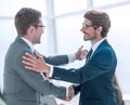 Welcome handshake business partners in the office Royalty Free Stock Photo