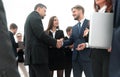 Welcome and handshake of business partners in the office. Royalty Free Stock Photo