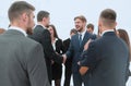 welcome and handshake of business partners in the office. Royalty Free Stock Photo