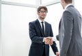 Welcome handshake of business partners in the office. Royalty Free Stock Photo