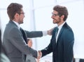 welcome handshake business partners in the office Royalty Free Stock Photo