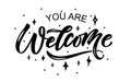 Welcome handwritten poster on background. Hand sketched Welcome lettering typography. Welcome lettering sign. Hand drawn