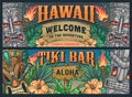 Welcome Hawaii set banners colorful