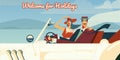 Welcome for holidays retro vector illustration Royalty Free Stock Photo