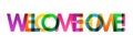 WELCOME HOME colorful overlapping letters vector banner