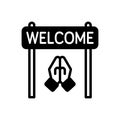 Black solid icon for Welcome, acceptance and reception