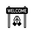 Black solid icon for Welcome, acceptance and reception Royalty Free Stock Photo