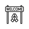Black line icon for Welcome, acceptance and reception Royalty Free Stock Photo