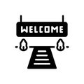 Black solid icon for Welcome, greeting and desirable