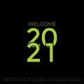 Welcome 2021 with January calendar 2021
