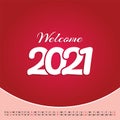 Welcome 2021 with January calendar 2021