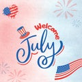 Welcome july instagram post 4th of july theme