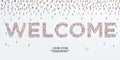 Welcome. Large group of people form to create Welcome.