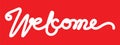 Welcome lettering text red color Royalty Free Stock Photo