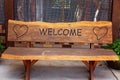 Welcome Message On Retro Timber Seat