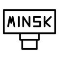 Welcome minsk icon outline vector. Costume tourism