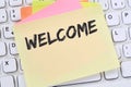 Welcome new employee colleague refugees refugee immigrants note