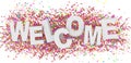 Welcome party carnival word text colors - 3d rendering