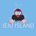 Jeju Island poster template Royalty Free Stock Photo