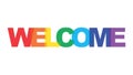 Welcome rainbow color text logo element