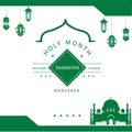 Welcome ramadan Greeting card, invitation for Muslim holiday Ramadan Kareem. Close-up star shape pattern. Vector illustration Royalty Free Stock Photo