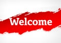 Welcome Red Brush Abstract Background Illustration