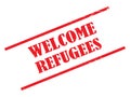 Welcome refugees stamp