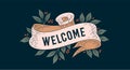 Welcome. Retro greeting card