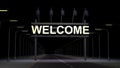 Welcome road sign 3d illustration