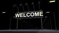 Welcome road sign 3d illustration