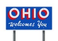 Welcome road sign of the state of Ohio