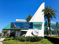 Welcome Sign for the Anaheim Convention Center in Anaheim, California, USA