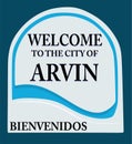 Welcome sign at Arvin, California