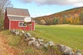 Welcome sign and barn Grafton, Vermont in Fall colors Royalty Free Stock Photo