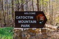 The Welcome Sign at the Catoctin Mountain Park Royalty Free Stock Photo