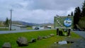 Welcome sign at the city of Forks - FORKS, WASHINGTON - APRIL 13, 2017 - travel photography