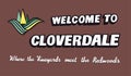 A welcome sign in Cloverdale, California Royalty Free Stock Photo