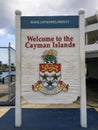 Welcome sign with the coat of arms in Georgetown Grand Cayman, Cayman Islands